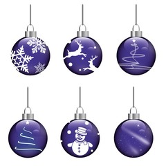 Weihnachtskugeln Set  blau Ornamente