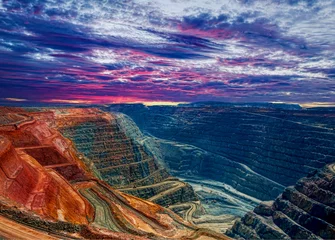 Papier Peint photo Australie Mine d& 39 or à ciel ouvert Super Pit , Kalgoorlie Australie occidentale