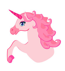 Vector Illustration of beautiful pink Unicorn.