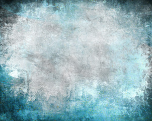 Grunge frame, blue color scratched background