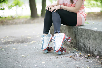 Rollschuhfahren in der Freizeit