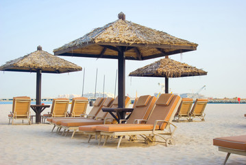 chaise lounge on a beach in Dubai