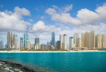 Fototapeta na wymiar Dubaj miasto, widok panoramiczny.