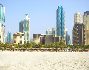 Fototapeta na wymiar Dubaj Miasto scape w Dubaju, Zjednoczone Emiraty Arabskie.