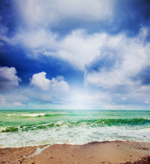 Summer beach and seascape.