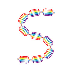 Letter S made in rainbow colors