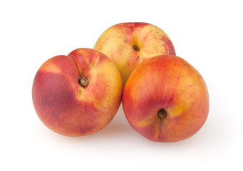 Nectarines isolated on white background with clipping path