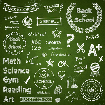 Back-to-school hand-drawn elements