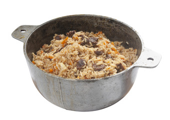 Pilau in stew pan
