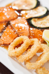 salmon with vegetables