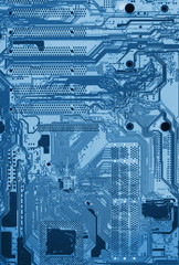 Close-up of electronic circuit board with processor X-ray