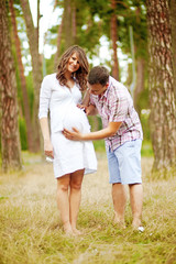 family in forest