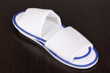 slippers on wooden background