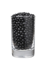 A glass of black beans