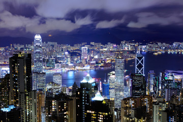 Obraz premium Hong Kong cityscape at night
