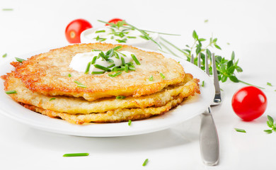 Potato Pancake with Sour Cream