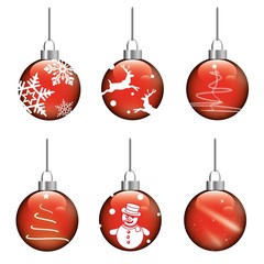 Weihnachtskugeln Set rot Ornamente