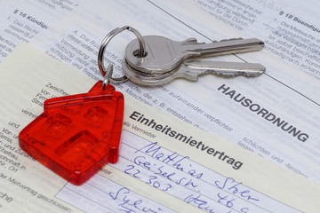Mietvertrag mit Schlüsseln