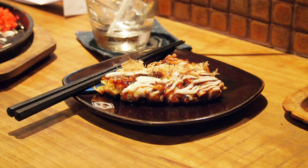 Piece of Okonomi-yaki, Japanese Pancake