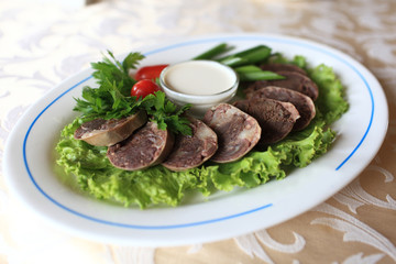 Sliced of horse meat