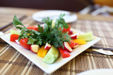 Slices of various vegetables