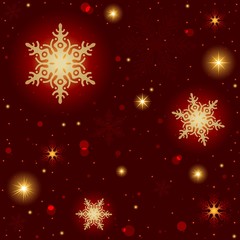 Fototapeta na wymiar Fire Snowflakes Pattern - Seamless Background