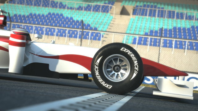 F1 Race Car  Crossing Finish Line - High Quality 3d Animation