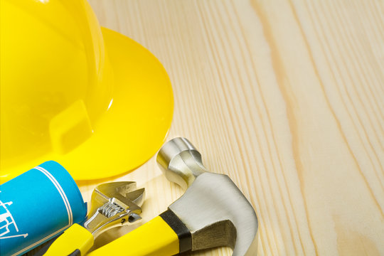 copyspace image of construction tools