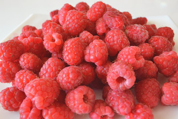 a lot of ripe raspberry close-up