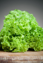 Fresh lettuce leaves.