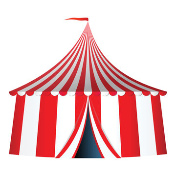 Circus tent with flag vector illustration