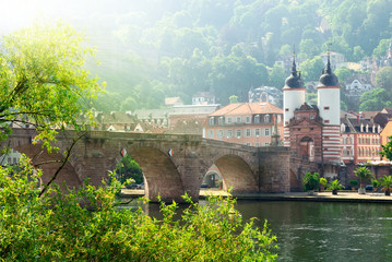 Alte Brücke in Heidelberg - obrazy, fototapety, plakaty