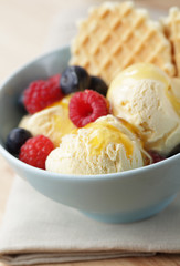 Ice cream with berries