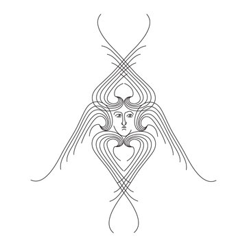 recommend clip art: seraphim outline vector illustration