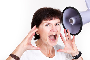 Woman with megaphone