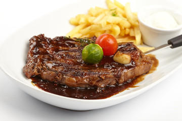 steak with French Fries