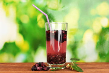 Glass of refreshing mulberry juice