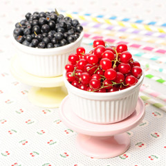 Wild berries in bowls