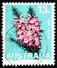 Postage stamp Australia 1968 Pink Heath, Victoria, State Flower