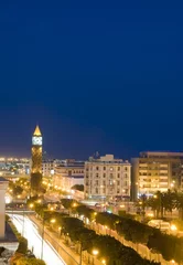 Photo sur Aluminium Tunisie Clock Tower avenue Habib Bourguiba Ville Nouvelle Tunis Tunisia