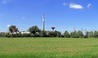 Fototapeta na wymiar Couple of factories in Ostrava region in Czech Republic