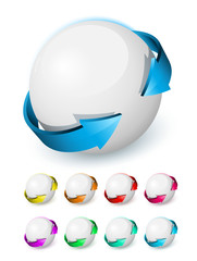 Sphère logo flèches