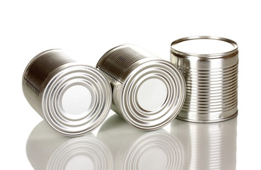 Tin cans isolated on white