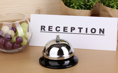 Hotel reception isolated on white