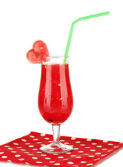 A glass of fresh watermelon juice