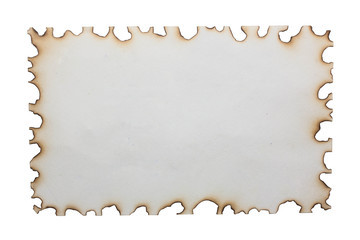 Fototapeta premium Burned paper on white