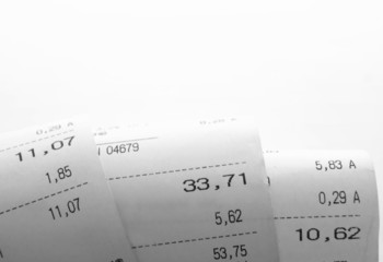 receipt paper a description of purchases 