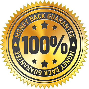 100% Money Back Guarantee Label