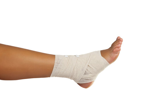 Injured Ankle With Bandage