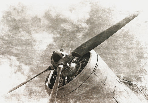 Retro aviation, old airplane